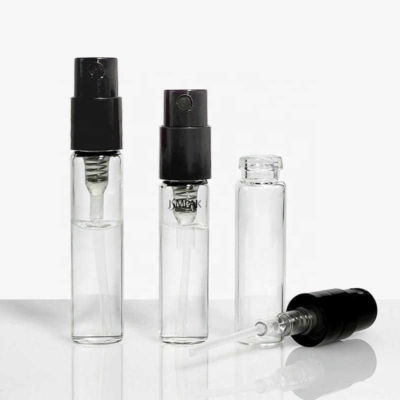 cosmetics packaging glass perfume bottle with pump