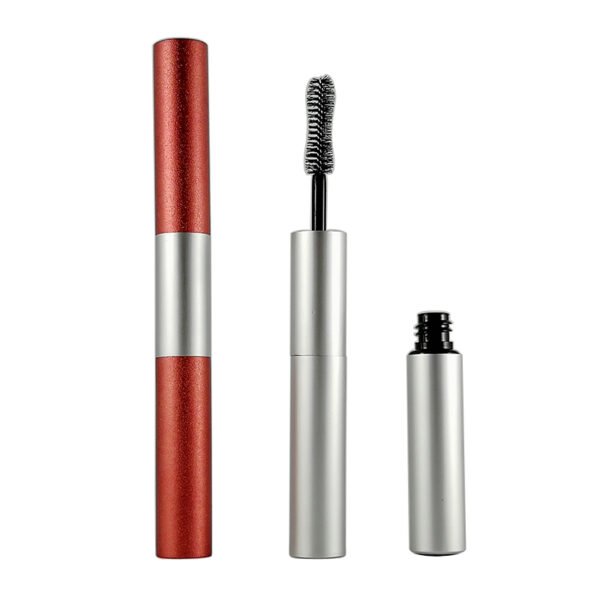 2-in-1 Silver Empty Metal/Aluminum Double Stick Mascara Tube, Double Tube Mascara, Mascara Tube Double End